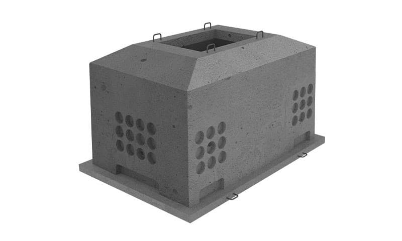 Studnia kablowa SKO-6 do rozbudowanych instalacji 6-otworowych dla rur Ø110 mm, przelotowa, narożna i odgałęźna